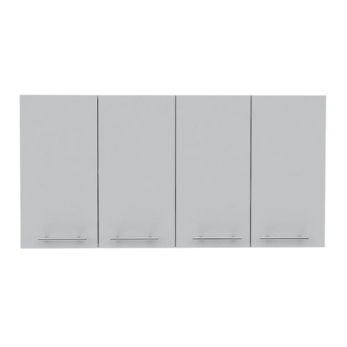 120 Wall Cabinet , Four Doors, Two Cabinets, Two Shelves -White