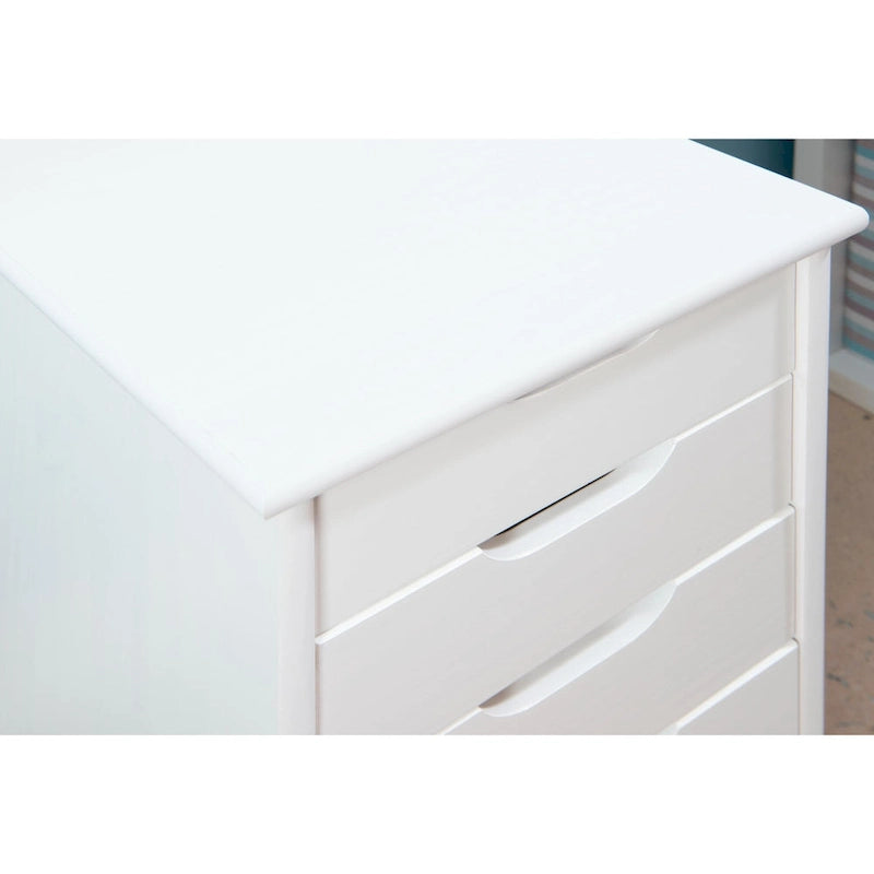 26 White Rolling Storage Cabinet with 6 Drawer