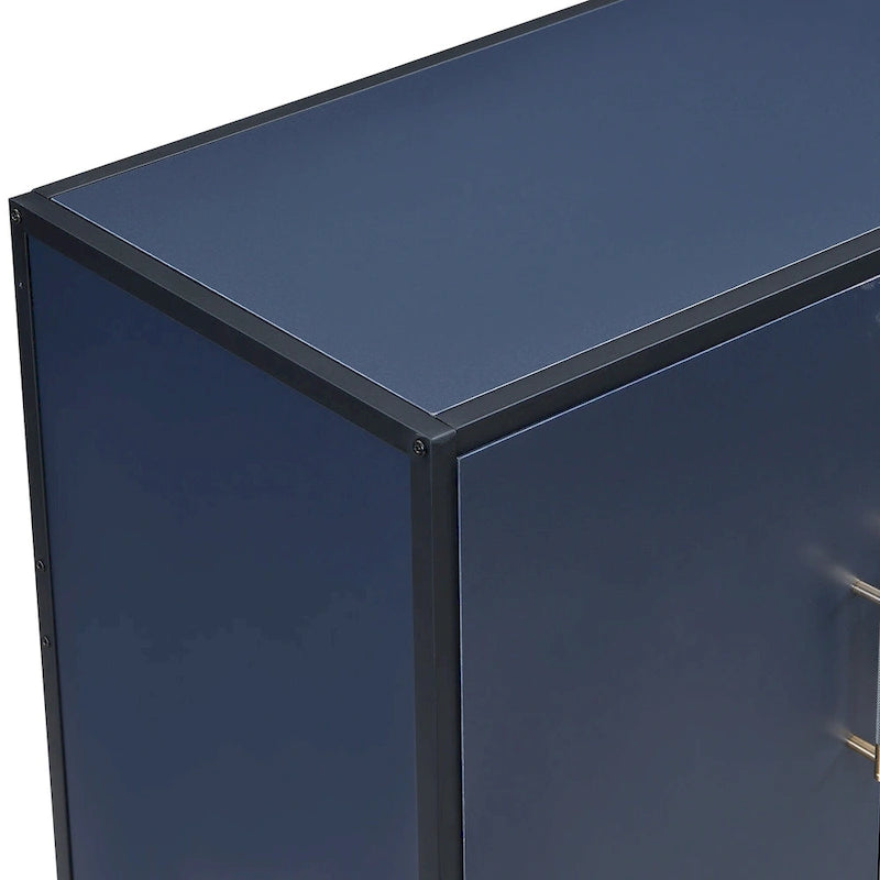 Sideboard Cabinet with Metal Handles, Entryway Storage Cabinets with Shelves, Buffet Cabinet with Metal Cross Leg