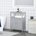 Freestanding Modern Bathroom Storage Cabinet, with Doors and Open Shelf