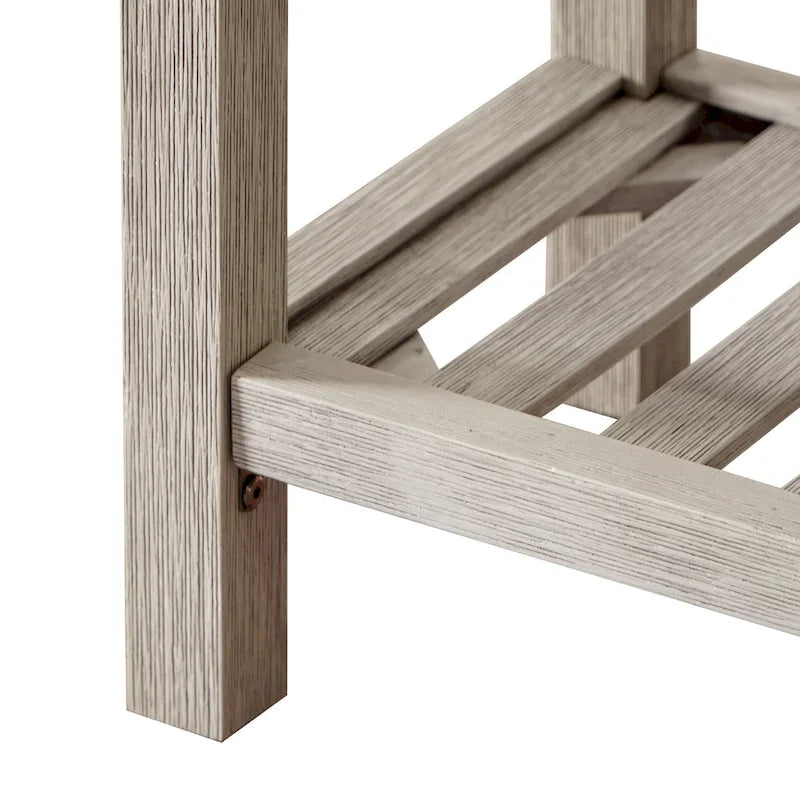 Water Hyacinth & Solid Wood Storage Shoes Bench