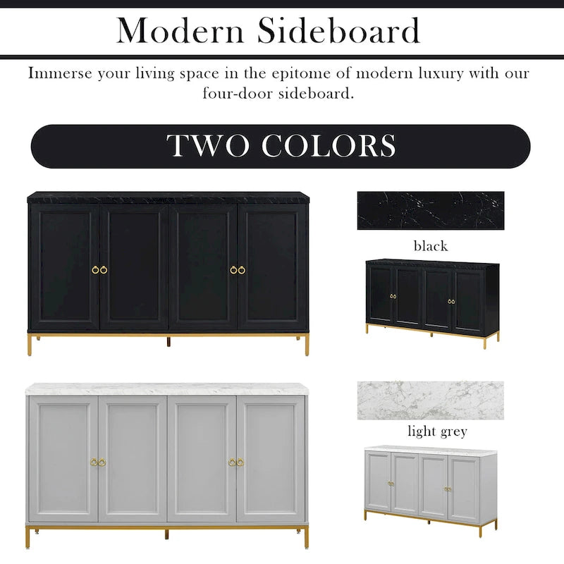 59 Sideboard Buffet Cabinet with Adjustable Shelf