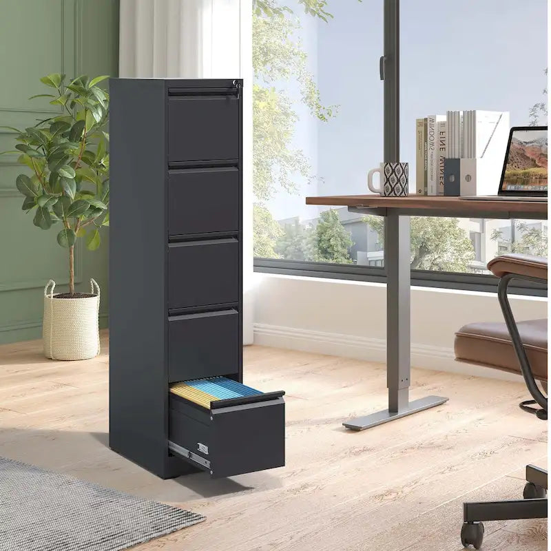 5-Drawers 14.96 W Metal Vertical File Cabinet