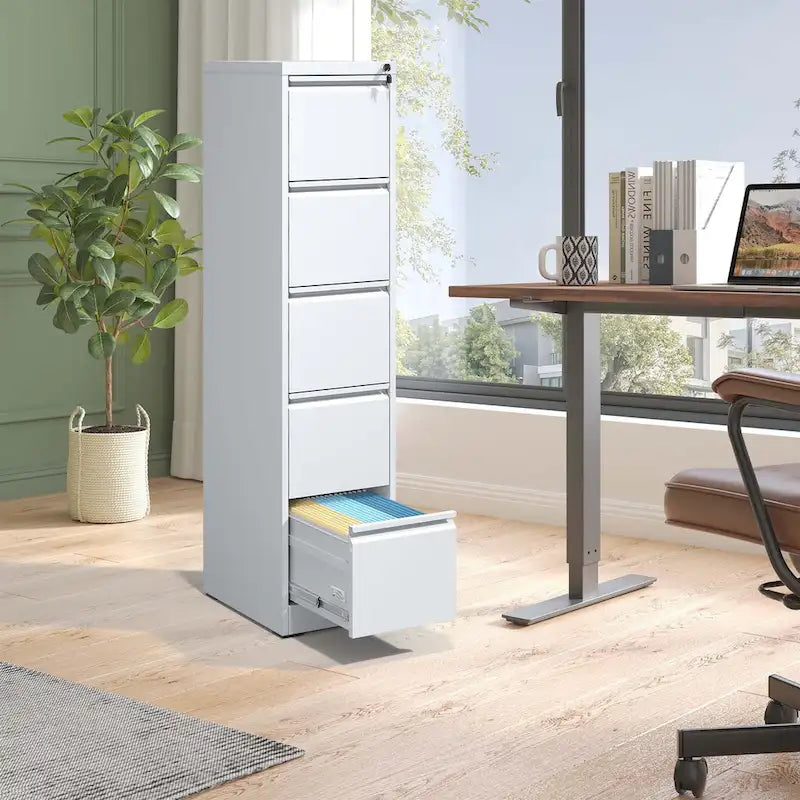 5-Drawers 14.96 W Metal Vertical File Cabinet