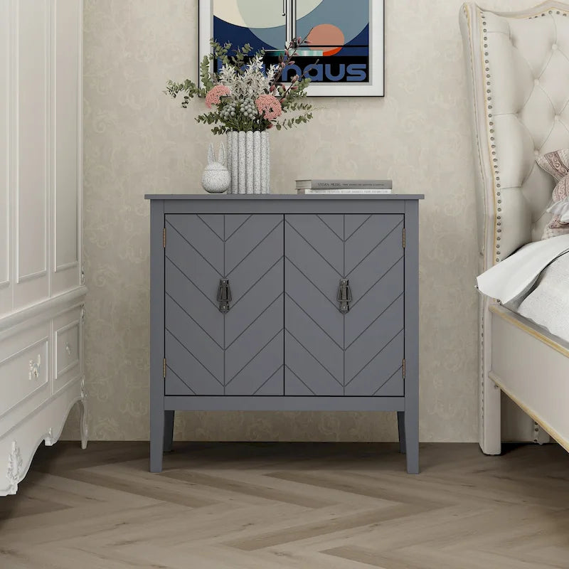 2 Door Wooden Cabinets, Wood Cabinet Vintage Style Sideboard for Living Room Dining Room Office