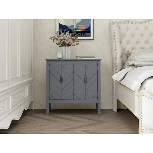 2 Door Wooden Cabinets, Wood Cabinet Vintage Style Sideboard for Living Room Dining Room Office