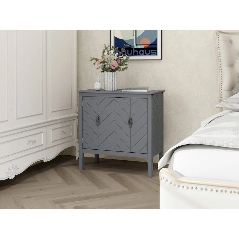 2 Door Wooden Cabinets, Wood Cabinet Vintage Style Sideboard for Living Room Dining Room Office