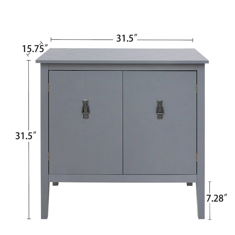 2 Door Wooden Cabinets, Wood Cabinet Vintage Style Sideboard for Living Room Dining Room Office