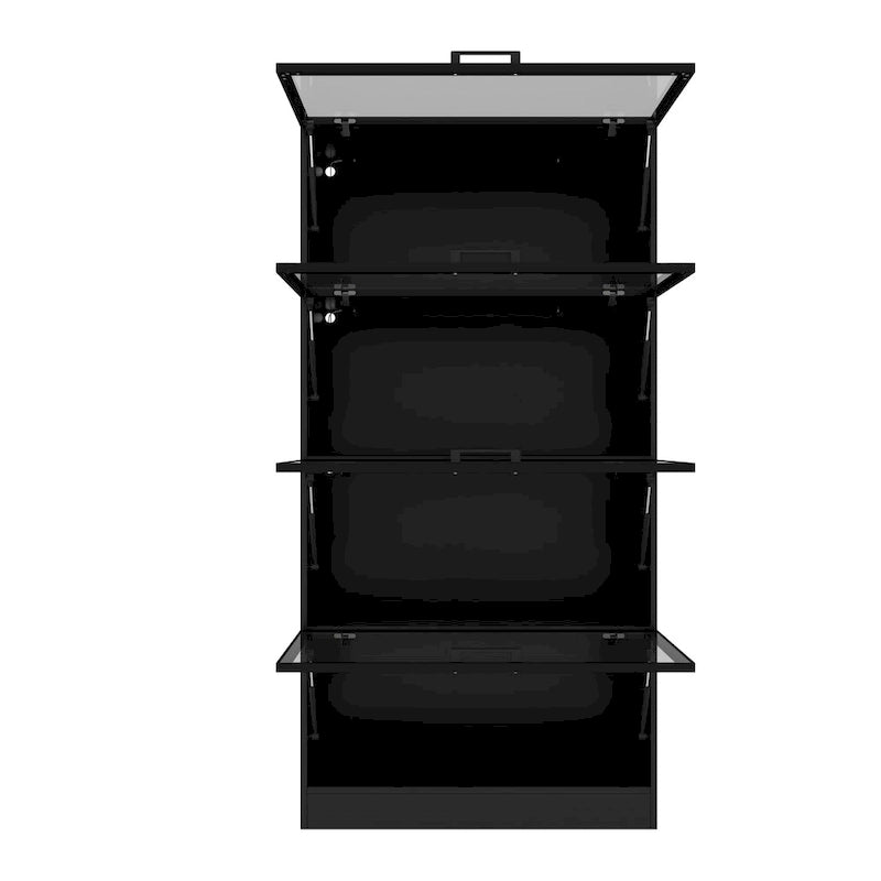 Lighted Display Storage Cabinet with Tempered Glass Doors Showcase