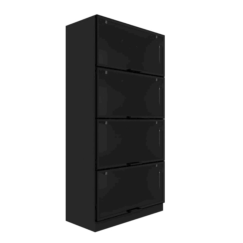 Lighted Display Storage Cabinet with Tempered Glass Doors Showcase
