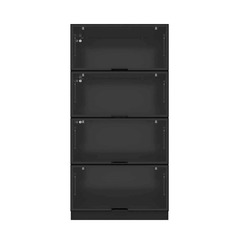 Lighted Display Storage Cabinet with Tempered Glass Doors Showcase