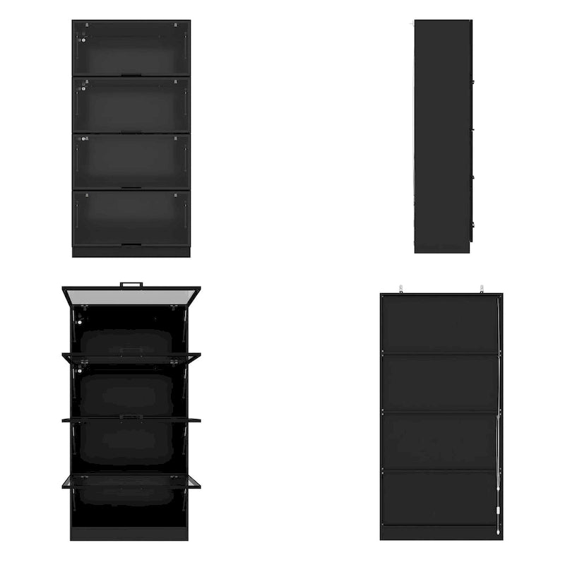 Lighted Display Storage Cabinet with Tempered Glass Doors Showcase