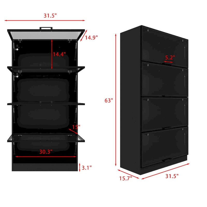 Lighted Display Storage Cabinet with Tempered Glass Doors Showcase