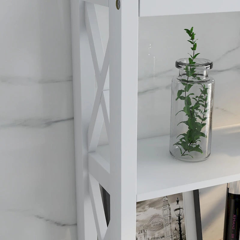Over the Toilet Storage Cabinet White with one Drawer and 2 Shelves