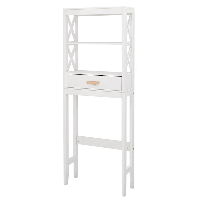 Over the Toilet Storage Cabinet White with one Drawer and 2 Shelves