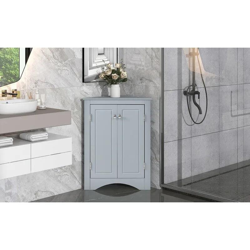 Triangle Bathroom Storage Cabinet with Adjustable Shelves