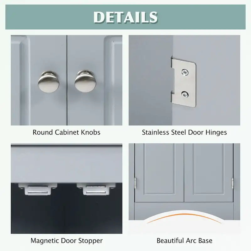 Triangle Bathroom Storage Cabinet with Adjustable Shelves