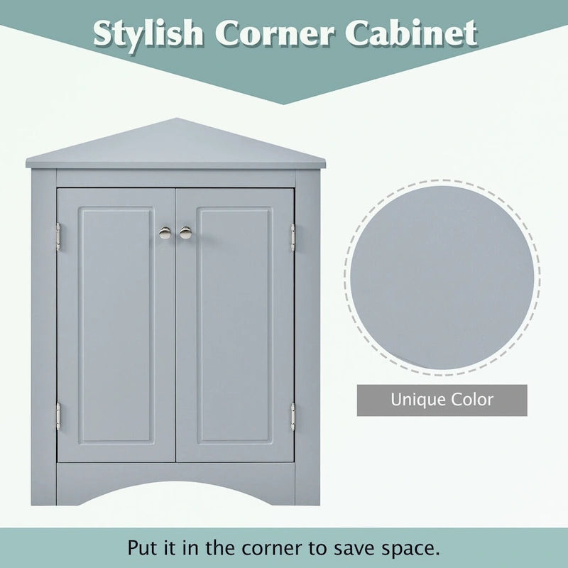 Triangle Bathroom Storage Cabinet with Adjustable Shelves