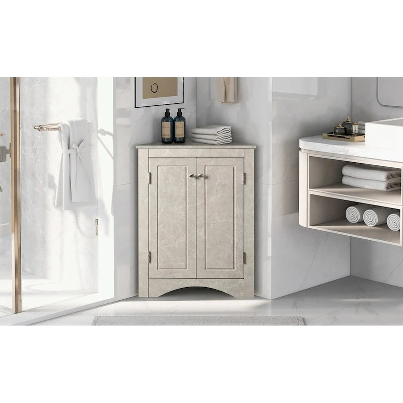 Triangle Bathroom Storage Cabinet with Adjustable Shelves
