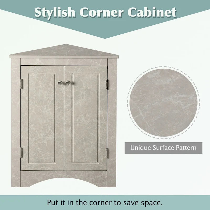 Triangle Bathroom Storage Cabinet with Adjustable Shelves