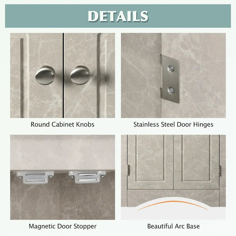 Triangle Bathroom Storage Cabinet with Adjustable Shelves