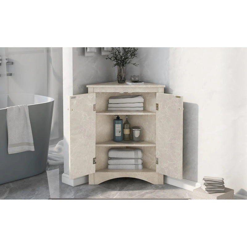 Triangle Bathroom Storage Cabinet with Adjustable Shelves