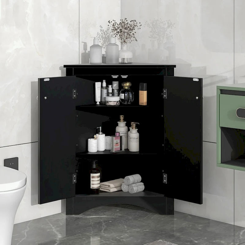 Triangle Bathroom Storage Cabinet with Adjustable Shelves
