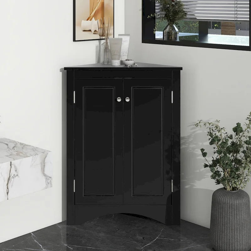 Triangle Bathroom Storage Cabinet with Adjustable Shelves