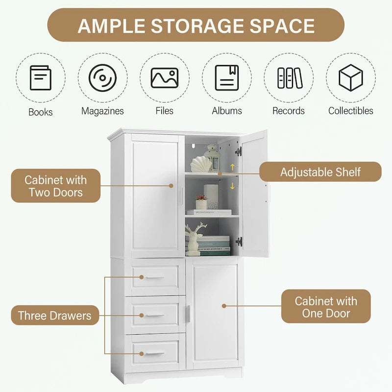 Bathroom Storage Cabinet with Doors
