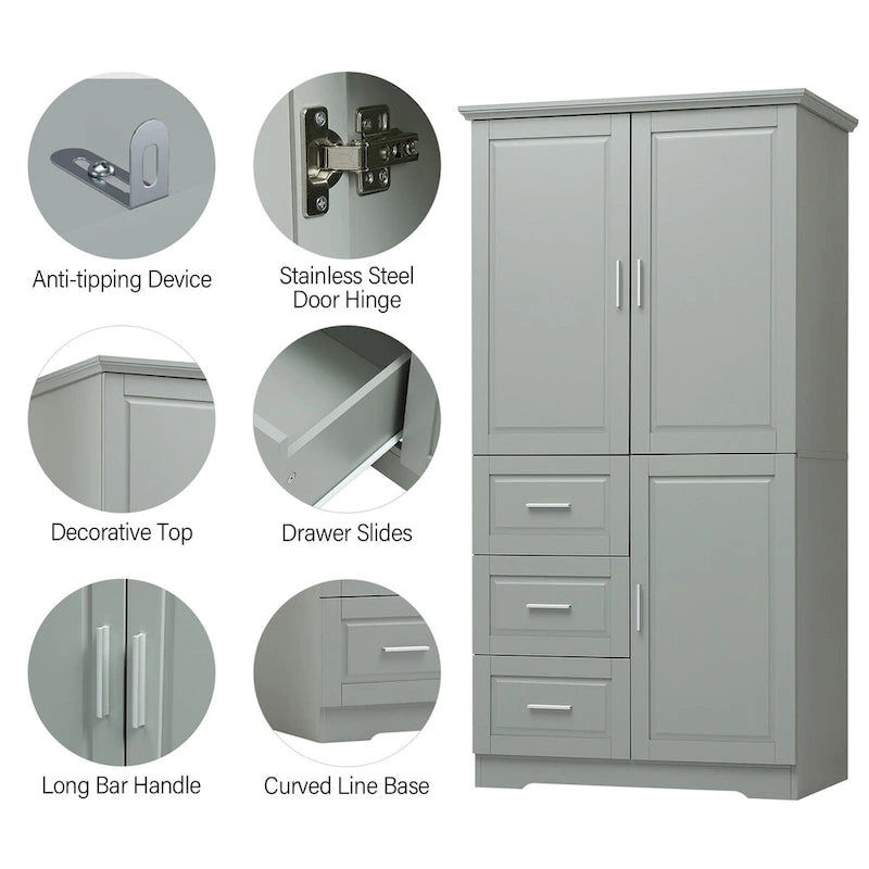 Bathroom Storage Cabinet with Doors