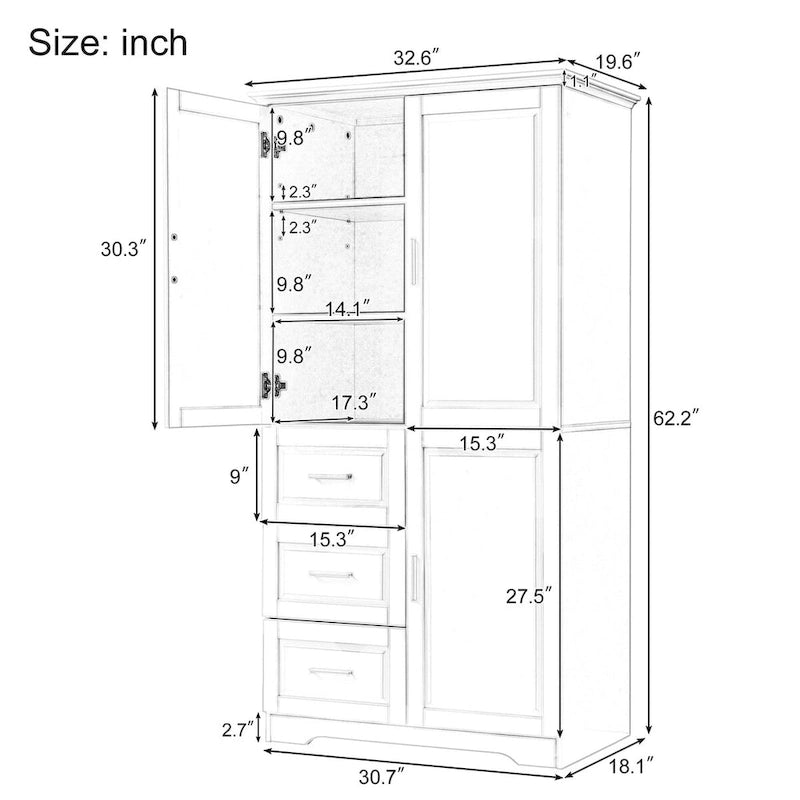 Bathroom Storage Cabinet with Doors