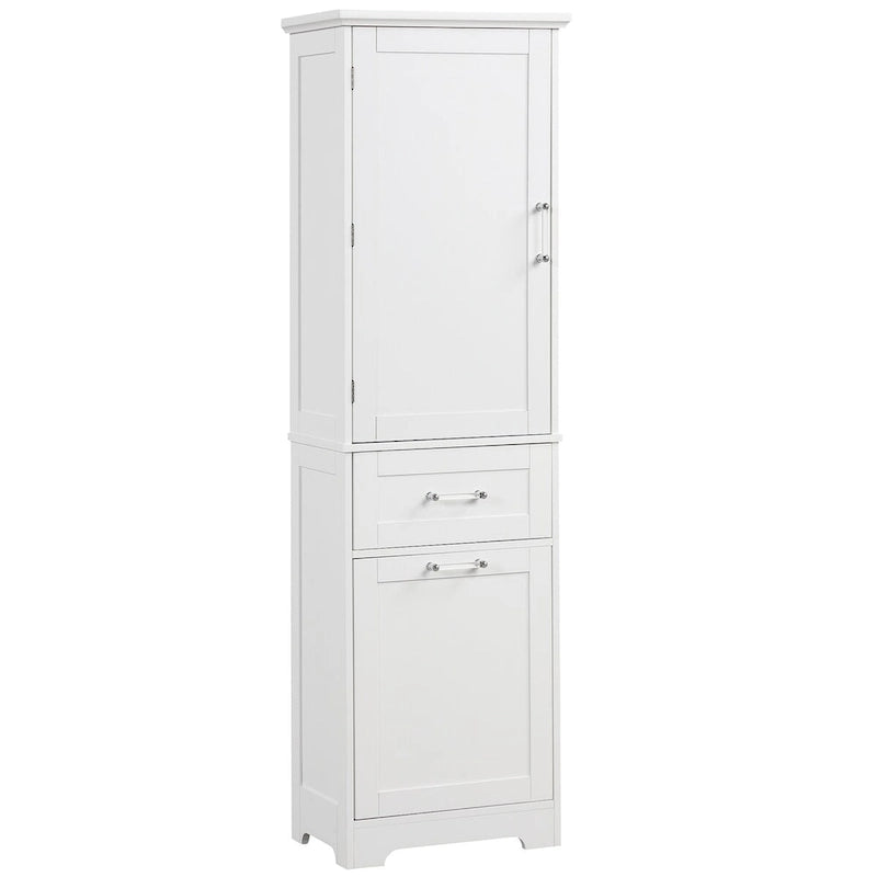 13 in. W x 20 in. D x 68.1 in. H Linen Cabinet with Two Different Size Drawers and Adjustable Shelf