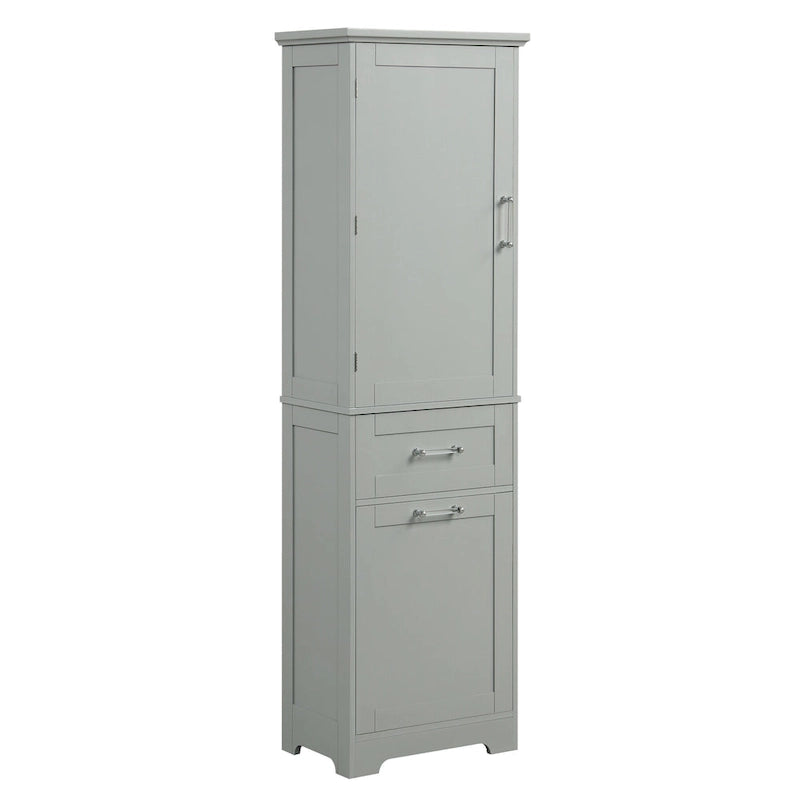13 in. W x 20 in. D x 68.1 in. H Linen Cabinet with Two Different Size Drawers and Adjustable Shelf