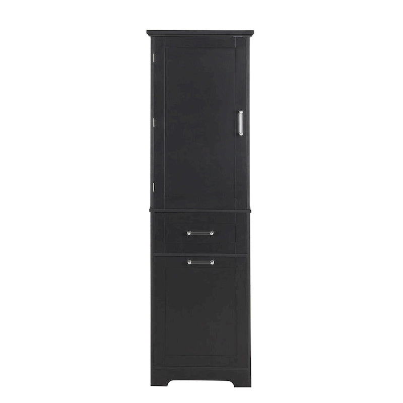 13 in. W x 20 in. D x 68.1 in. H Linen Cabinet with Two Different Size Drawers and Adjustable Shelf