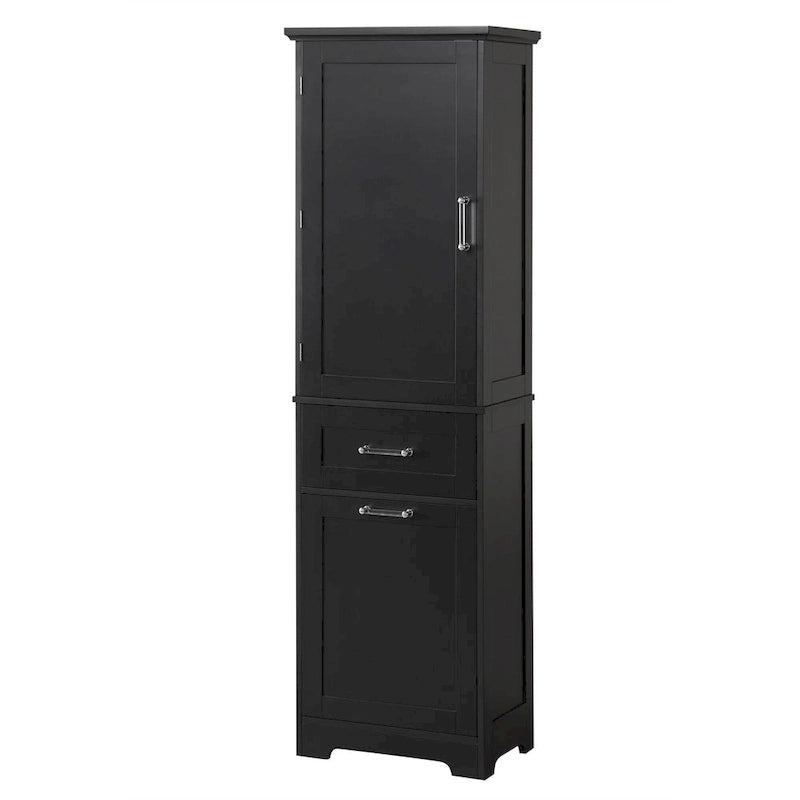 13 in. W x 20 in. D x 68.1 in. H Linen Cabinet with Two Different Size Drawers and Adjustable Shelf