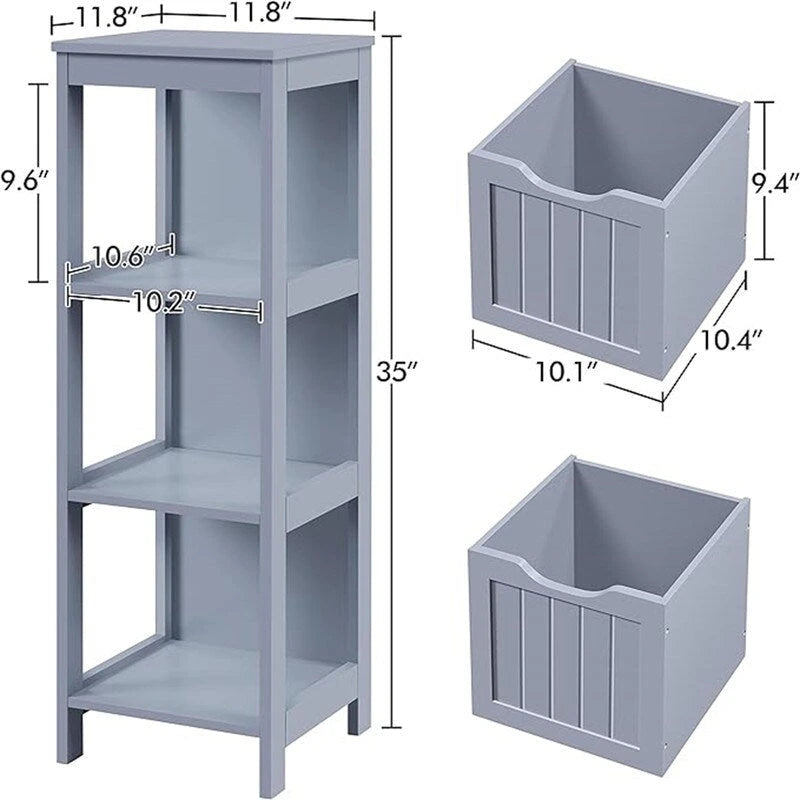 Bathroom Floor Cabinet - 11.8D x 11.8W x 35H