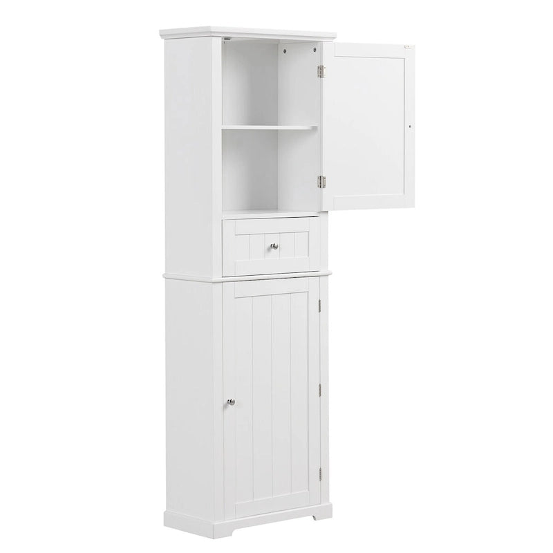 Bathroom Freestanding Storage Cabinet with Drawer and Adjustable Shelf