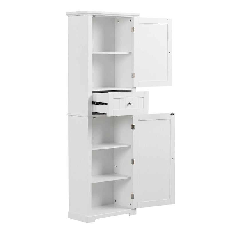 Bathroom Freestanding Storage Cabinet with Drawer and Adjustable Shelf