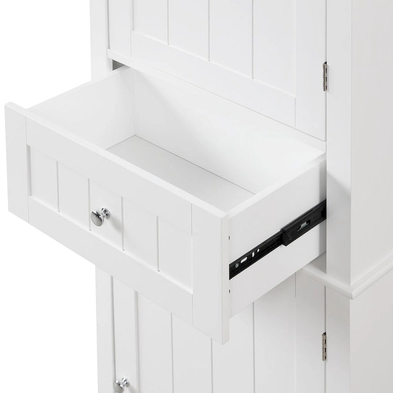 Bathroom Freestanding Storage Cabinet with Drawer and Adjustable Shelf