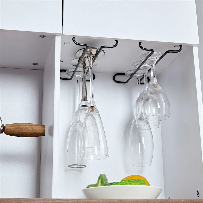 Wood Kitchen Buffet Cabinet with Storage and Wine Cabinet