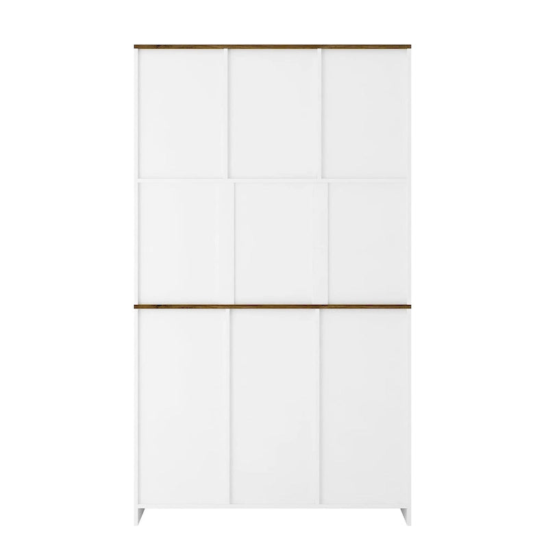 Farmhouse Bar Cabinet with Sliding Barn Door, Large Kitchen Buffet Rustic Coffee Bar Sideboard Table,White